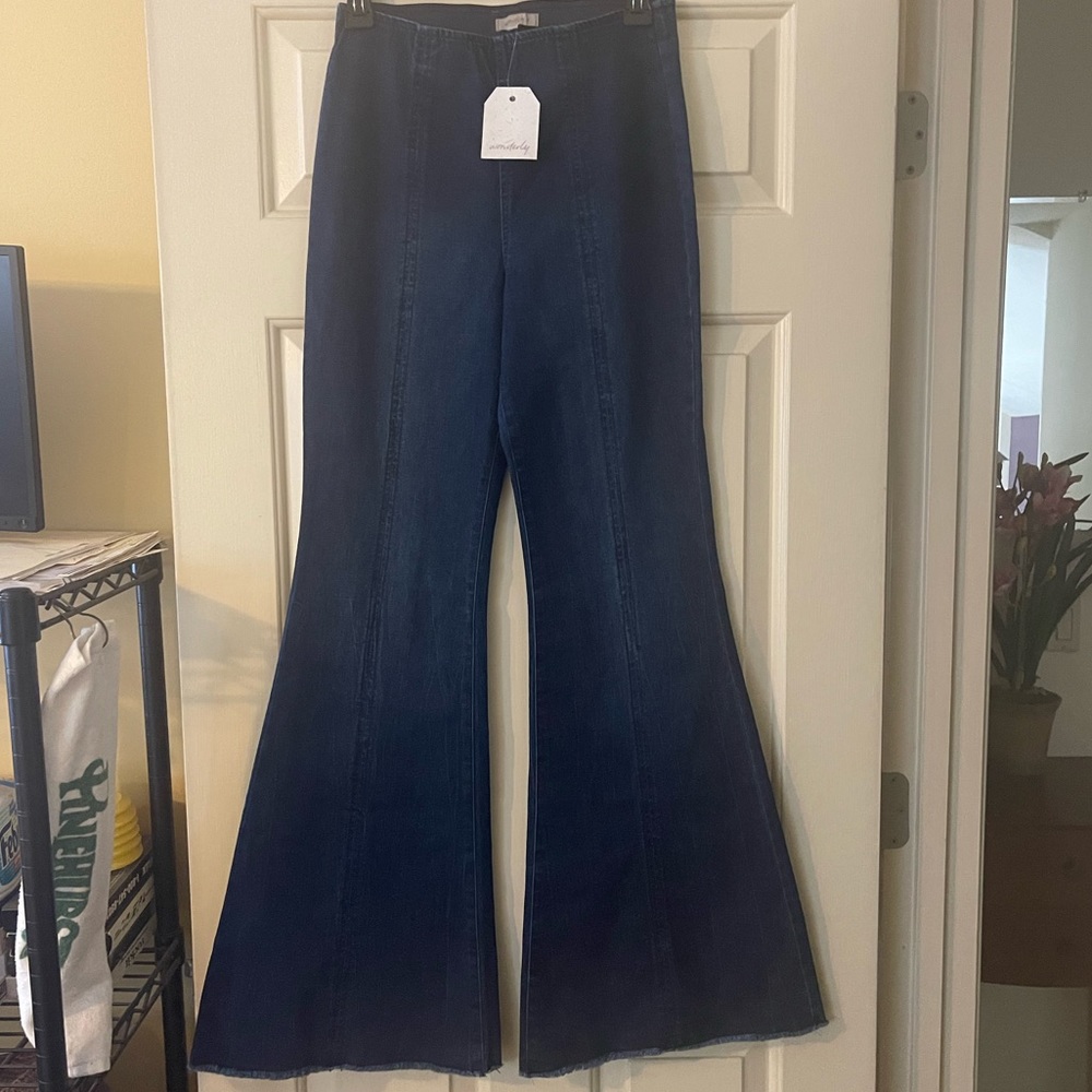 NWT- Bell bottom pants with elastic wait band